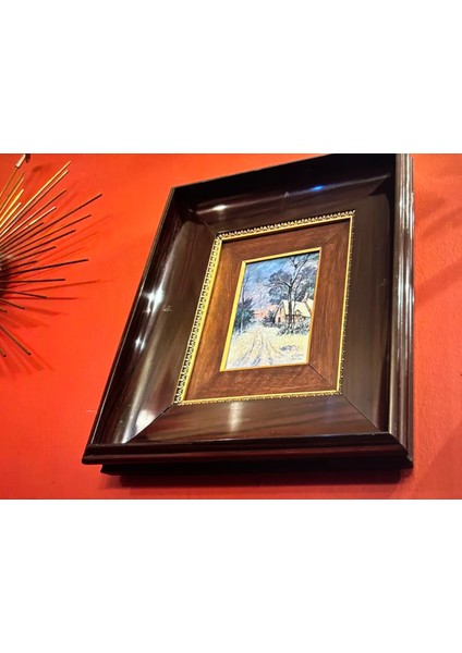 1900 Ortaları Limoges Emaye Tablo Ahşap Çerçevesinde 36,5 cm x 32 cm Çerçeve Ölçülerinde modelleri