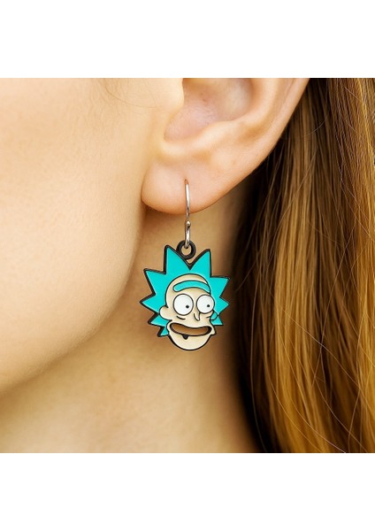 Rick And Morty Kafası Şekilli Mineli Kadın Küpe Çift Adet El Yapımı Küpe fiyatları