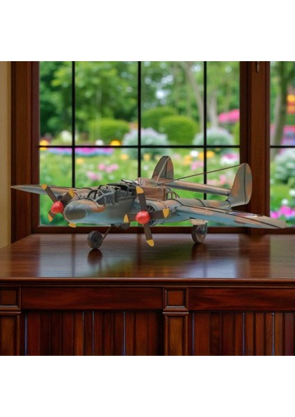 Jayland Vintage Metal Retro Klasik Yeşil Pervaneli UÇAK-50CM.