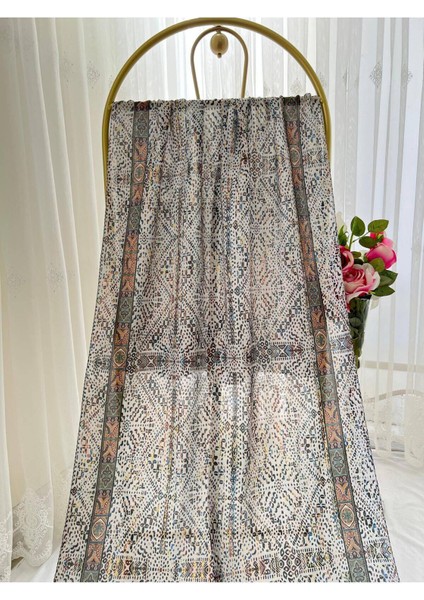 Retro Desen Pamuk Şal