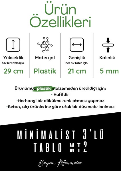 Minimalist 3 Lü Set Tablo Mt2 - Dekoratif Tablo - Tablo fiyatları