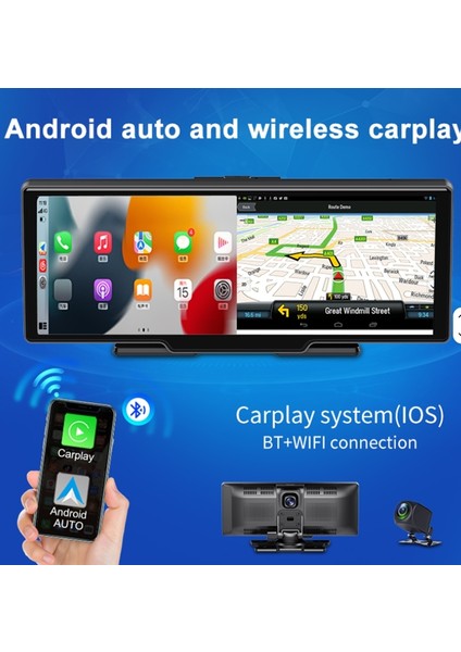 H18C Ekranlı Carplay Apple Android Uyumlu 10.26 Inç 4K Görüntü Arka/ön Görüş Kameralı Android Oto indirimleri