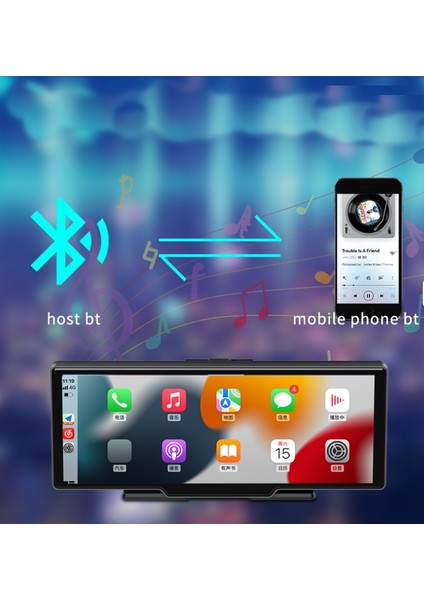 H18C Ekranlı Carplay Apple Android Uyumlu 10.26 Inç 4K Görüntü Arka/ön Görüş Kameralı Android Oto