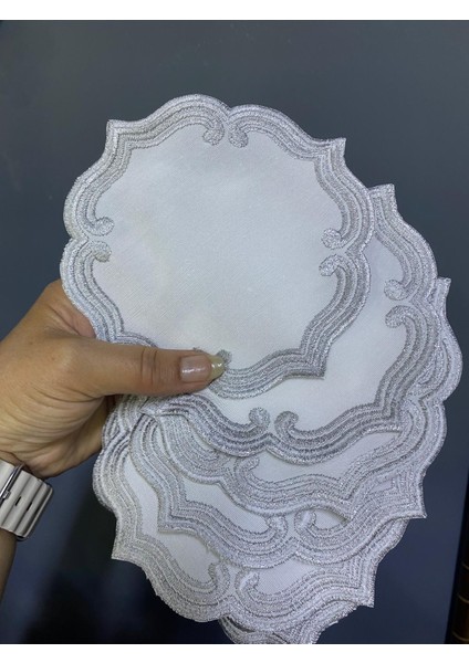 6 Lı Kahve Sunum Peçetesi Gümüş fiyatları