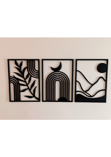 Minimalist 3 Lü Set Tablo Mt4 - Dekoratif Tablo - Tablo