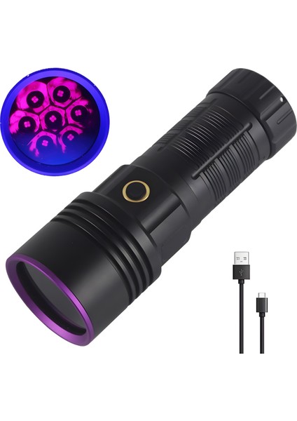 90W 365NM Profesyonel Ultra Güçlü Mor Uv Işık Para Kontrol Feneri Uv Lamba 9000MAH Pil