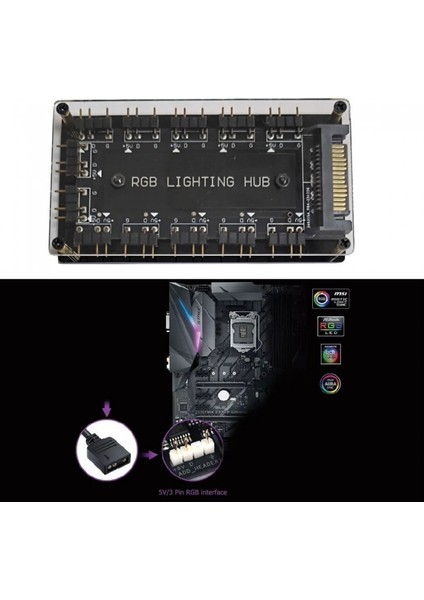 5V 3-Pin Rgb 10 Port Hub 3pin Argb Için Adaptör Uzatma Kablosu fiyatları