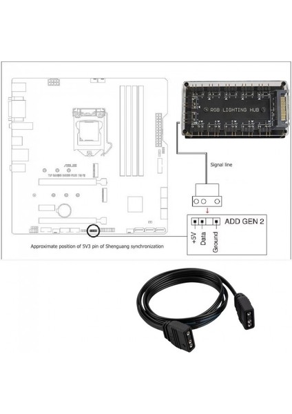5V 3-Pin Rgb 10 Port Hub 3pin Argb Için Adaptör Uzatma Kablosu indirimleri