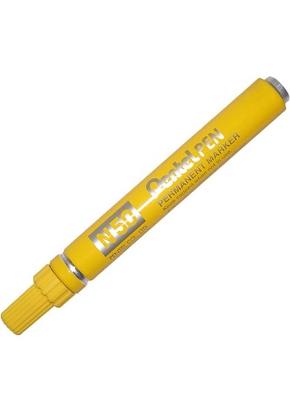 N50 Permanent Markör Yuvarlak Uç Metal Kasa Sarı (Y N50-G)