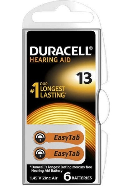 Duracell 13 No Kulaklık Pili 6lı Paket (5047)