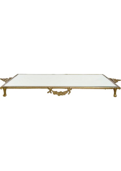 Pirinç Dikdörtgen Kurdele Tepsi