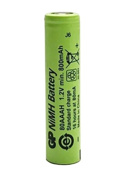 Gp 80AAAH 1.2V 800MAH Düz Kafa Şarjlı Aaa Ince Kalem Pil (5047)