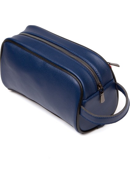 Erkek Deri Portföy Clutch Traş Kozmetik Bakım ve Günlük El Çantası (14X24CM) NEW171 - Lacivert fırsatları