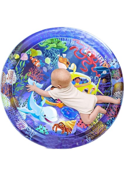 Renkli Yuvarlak Bebek Su Oyun Matı, 110 Cm, Güvenli ve Eğlenceli Oyun Alanı