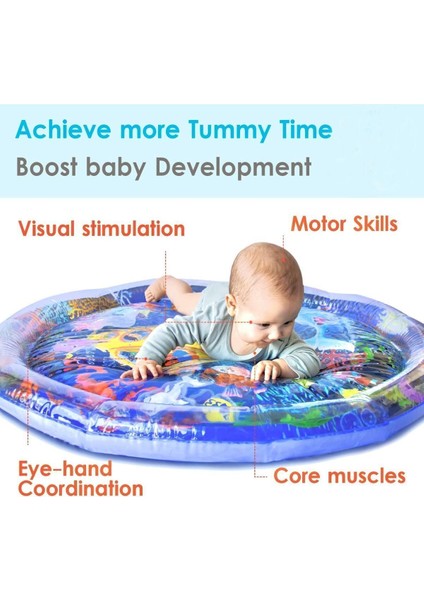 Renkli Yuvarlak Bebek Su Oyun Matı, 110 Cm, Güvenli ve Eğlenceli Oyun Alanı fiyatları