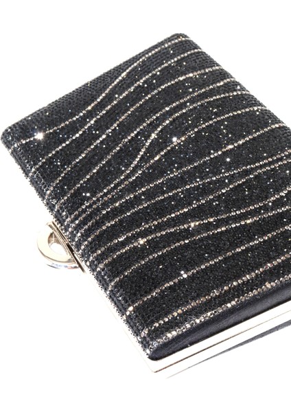 Suyolu Taşlı Gümüş Abiye Çanta. Abiye Portföy Clutch Davet Gece Çantası. Kadın Abiye Taşlı Çanta.