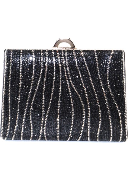 Suyolu Taşlı Gümüş Abiye Çanta. Abiye Portföy Clutch Davet Gece Çantası. Kadın Abiye Taşlı Çanta.