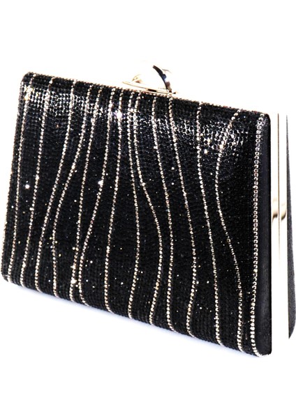 Suyolu Taşlı Gümüş Abiye Çanta. Abiye Portföy Clutch Davet Gece Çantası. Kadın Abiye Taşlı Çanta.