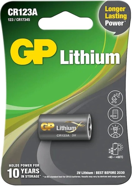Gp CR123A 3 Volt Lityum Fotoğraf Makinesi Pili (5047)