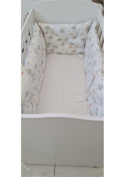 70 x 130 - Bebek Beşik Kenar Koruma Takımı - 40 cm Yükseklik, Yıkanabilir