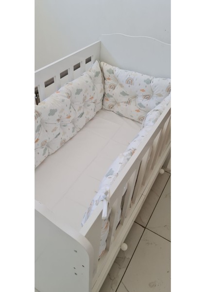70 x 130 - Bebek Beşik Kenar Koruma Takımı - 40 cm Yükseklik, Yıkanabilir
