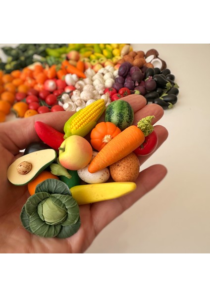 Minyatür Meyve Sebze Oyuncağı (20'li ) Avantajlı Set