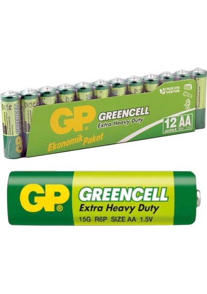 Gp 15G-GREENCELL 12Lİ Paket Kalem Pil (12Lİ ) Gp 15G-2VS12 (5047)