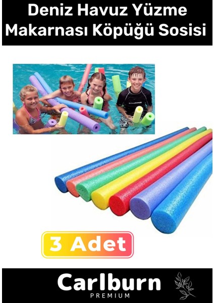 Renkli Katlanabilir Yüzme Makarnası Seti - 3 Adet, Deniz ve Havuz Için