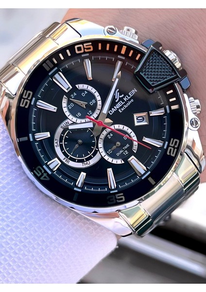 Çelik Kordon Kronometreli Kadran Tasarımı 3 Atm Suya Dayanıklı Erkek Kol Saati 10034.N1