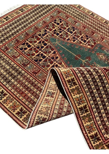 El Dokuma Sıfır Bünyan Halısı Seccade 118X185 Su Yeşili Namazlık fırsatları
