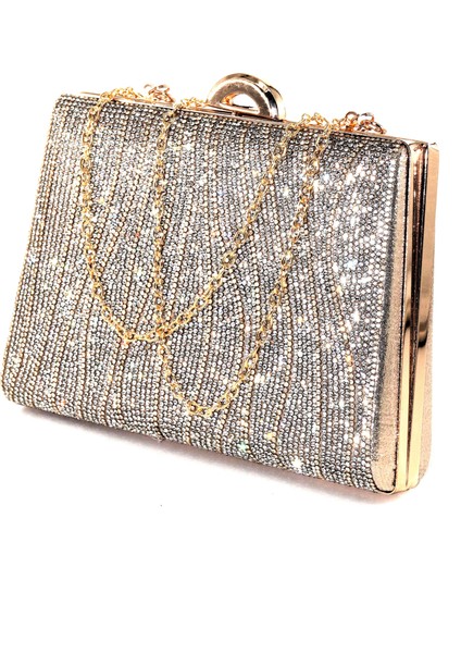 Suyolu Taşlı Gold Abiye Çanta. Abiye Portföy Clutch Davet Gece Çantası Kadın Altın Abiye Taşlı Çanta fiyatları