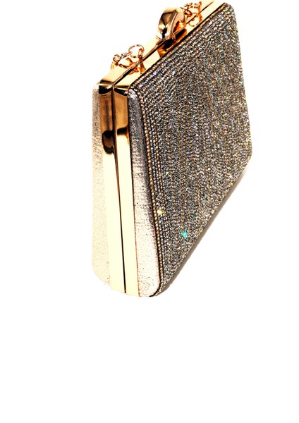 Suyolu Taşlı Gold Abiye Çanta. Abiye Portföy Clutch Davet Gece Çantası Kadın Altın Abiye Taşlı Çanta