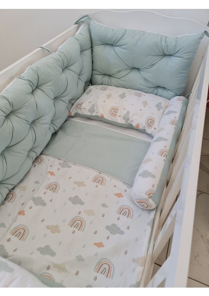 70 x 130 - Bebek Beşik Kenar Koruma Takımı - 40 cm Yükseklik, Yıkanabilir