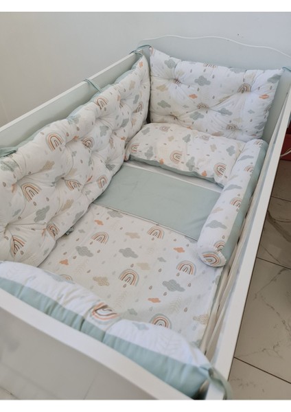 70 x 130 - Bebek Beşik Kenar Koruma Takımı - 40 cm Yükseklik, Yıkanabilir