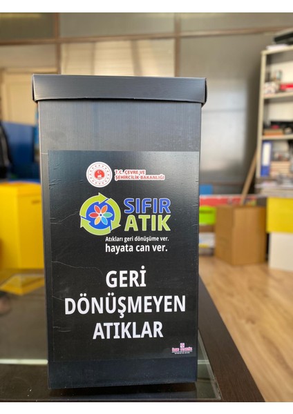 İzge Beşli Sıfır Atık Kutusu 35X35X70 cm – Geri Dönüşüm Için Renkli Atık Ayırma Seti