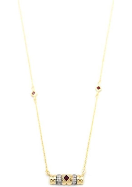 Taşlı Kolye - Bordo fiyatları