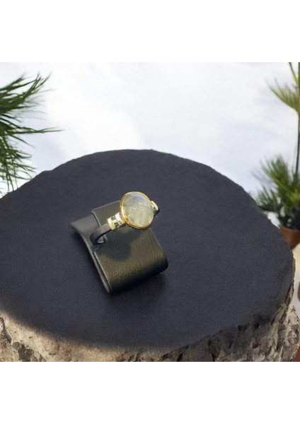 Ay Taşı Minimal Gümüş Yüzük