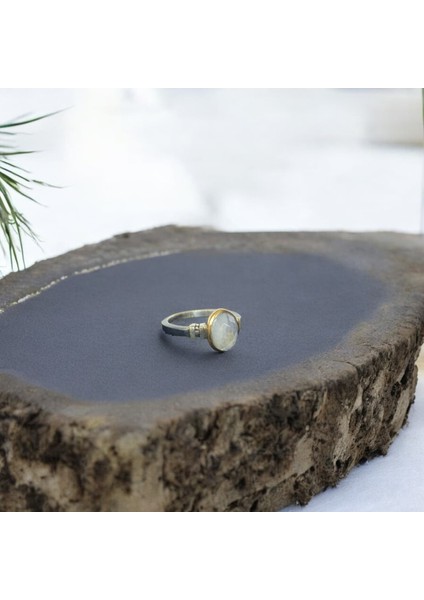 Ay Taşı Minimal Gümüş Yüzük fiyatları