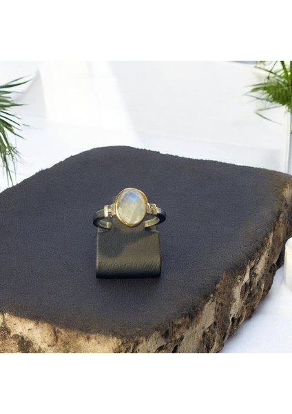 Ay Taşı Minimal Gümüş Yüzük modelleri