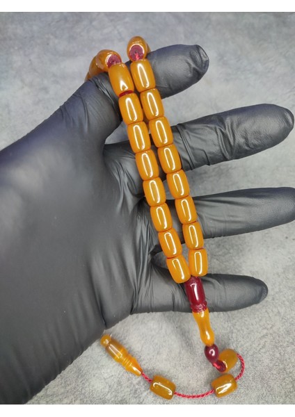 Sistemli Usta Işi Üst Düzey Sıkma Kehribar Tesbih modelleri