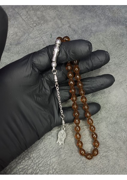 Toprak Fosilli Toz Kehribar Tesbih