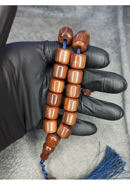 Büyük Boy Üst Düzey Hareli Sıkma Kehribar Tesbih modelleri