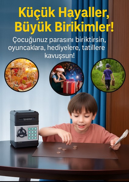 Alytech Şifreli Elektronik Kumbara Kasa – Otomatik Para Girişi & Şifreli Güvenlik