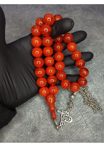 Büyük Boy Hareli Eski Özel Püsküllü Sıkma Kehribar Tesbih fiyatları