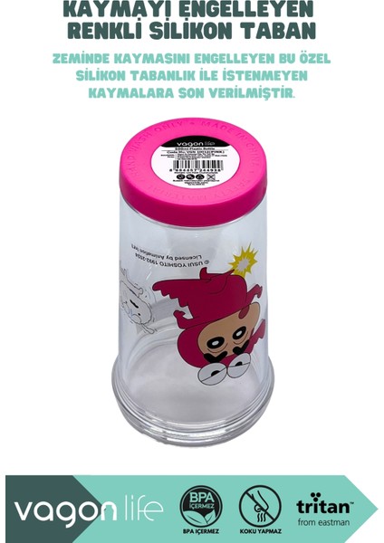 500ML Crayon Shinchan Figürlü Kapak Silikon Tabanlı Pipetli Tritan Cup/bardak indirimleri