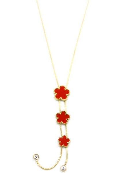 Vc Çiçek Kolye - Kırmızı fiyatları