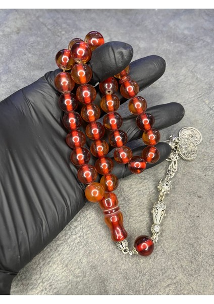 Büyük Boy Özel Tasarım Püskküllü Sıkma Kehribar Tesbih fiyatları