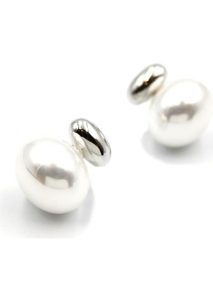 Oval Inci Küpe - Gümüş