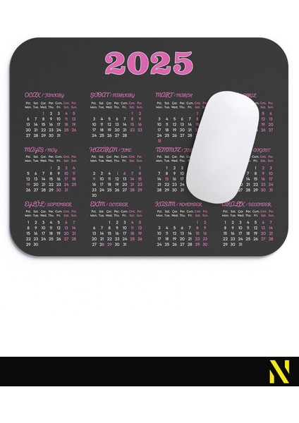 2025 Takvimli Renkli Ergonomik Mouse Pad 23 cm x 19 cm - Kaydırmaz Taban Ev ve Ofis Kullanımı Için Ideal Fare Altlığı Mousepad fırsatları