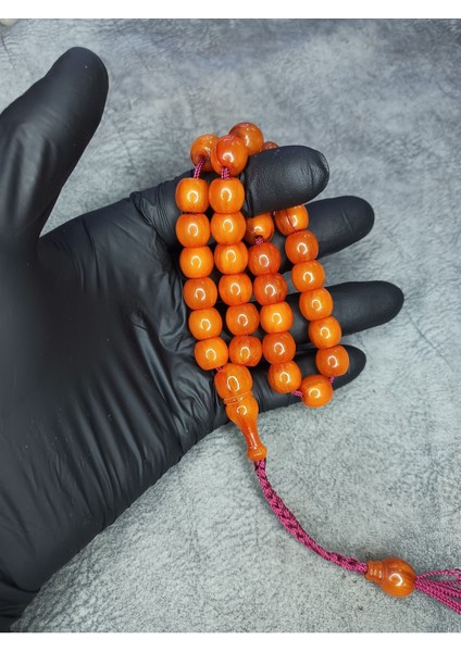 Üst Düzey Usta Işi Hareli Sıkma Kehribar Tesbih fiyatları